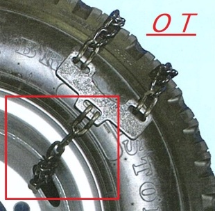 OTタイプとAOTタイプ　緊急脱出用チェーンの違いは取付方法です